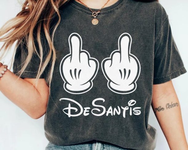 Mickey Mouse Middle Finger Desantis T-shirt