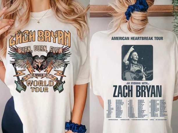 American Heartbreak Tour 2023 Front And Back Shirt, Zach Bryan 90s Rap Sweatshirt, Zach Bryan Album Merch