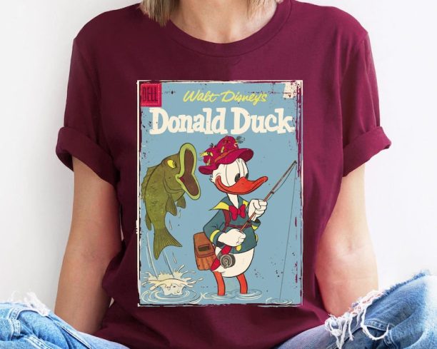 Funny Donald Duck Bass Fly Fishing Disney Shirt / Disney Fishing T-shirt / Disney Birthday Tee / Walt Disney World