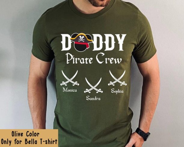 Disney Pirate Dad With Custom Kids Name Shirt / Mickey Mouse Daddy Pirate Crew Tee / Personalized Dad T-shirt