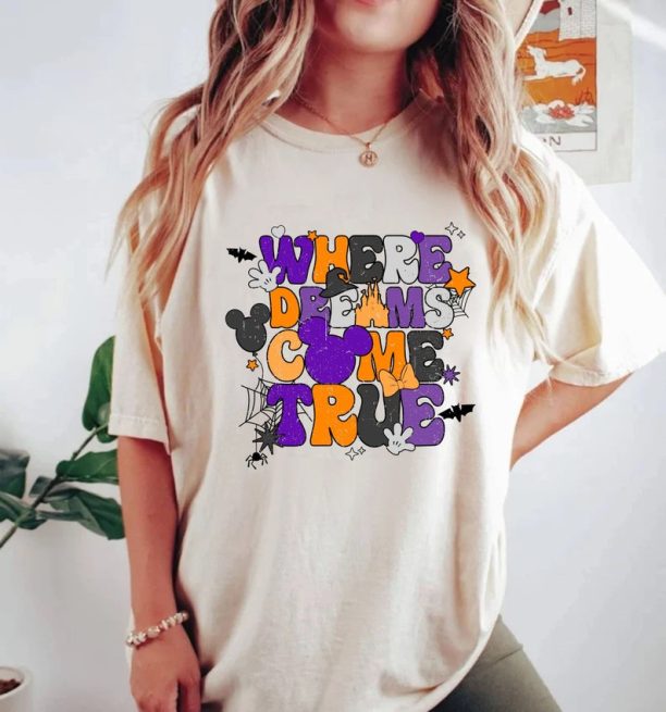 Disney Where Dreams Come True Halloween Comfort Colors® Shirt, Disney Spooky Season Shirt, Disneyworld Shirt