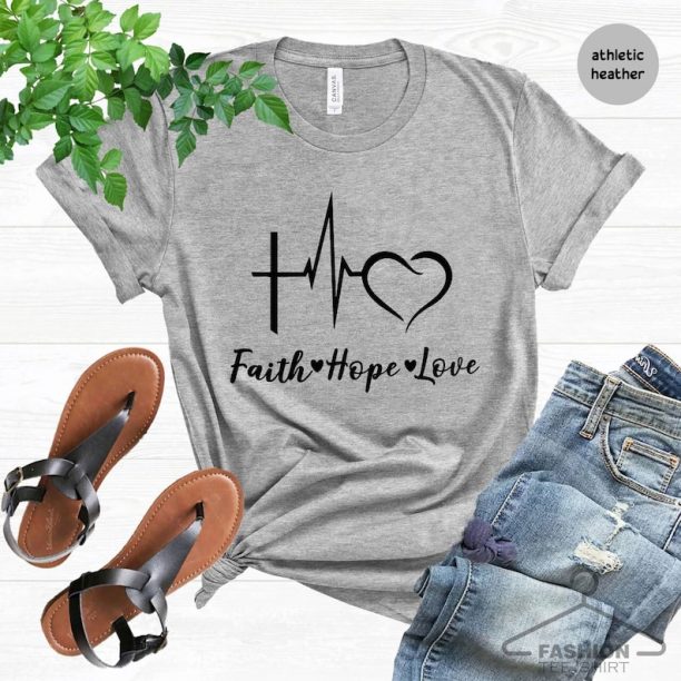 Faith Hope Love Shirt, Love and Grace Shirt, Faith Cross Shirt, Christian Gift, Inspirational Gift, Peaceful Shirt