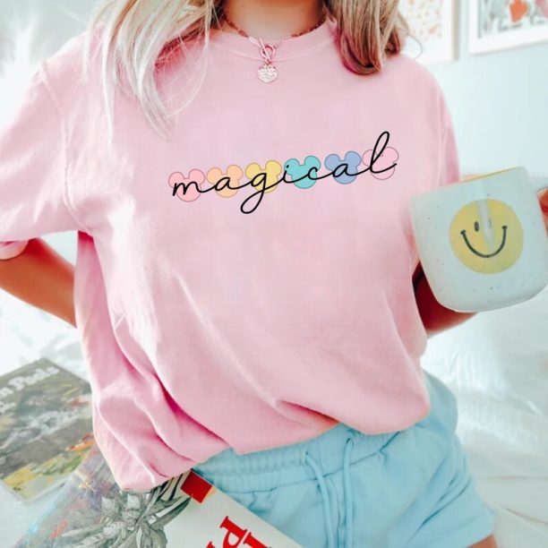 Disney Magical Mickey Head Comfort Colors Shirt, Colorful Vacay Shirt, Disney Aesthetic Shirt, Disney world Shirt