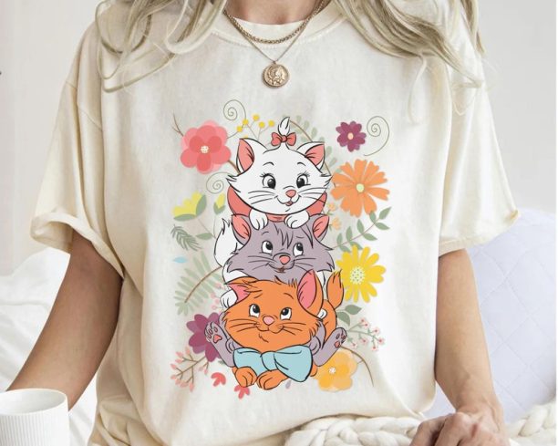 Disney Retro 70S The Aristocats Toulouse Berlioz And Marie Shirt / Walt Disney World T-shirt / Disneyland 2023 Trip