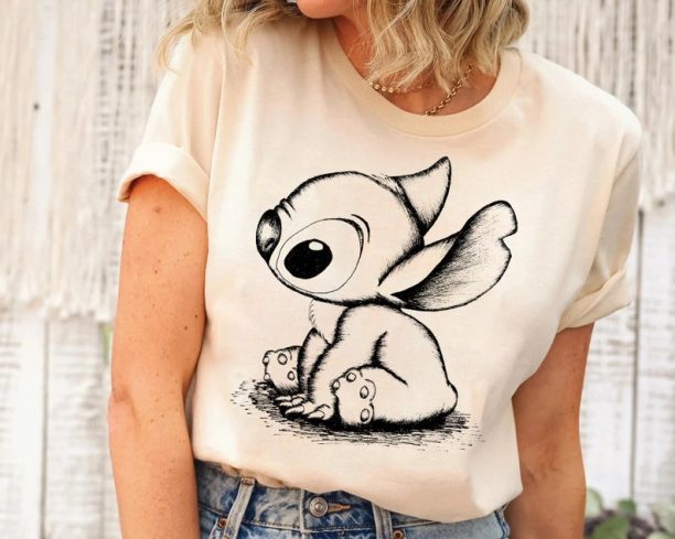 Disney Stitch Sketch Portrait Shirt, Cute Lilo and Stitch Shirt, Disney Matching Shirt, Disneyland Family Shirts, Disney World Trip Shirt