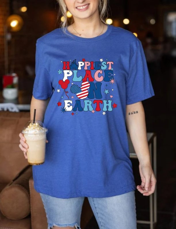 Disney Happiest Place On Earth 4th Of July Comfort Colors Shirt, Disney Independence Day shirt, Disney America Shirt