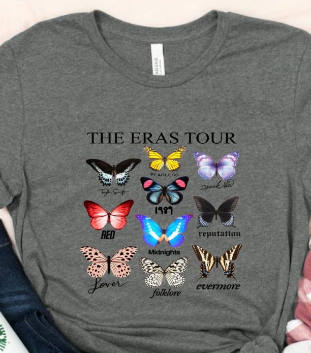 The Eras Tour Butterfly T-Shirt Swiftie Merch Tee, The Eras Tour 2023 Top, Swiftie Eras Tour, Taylor Swift Fan