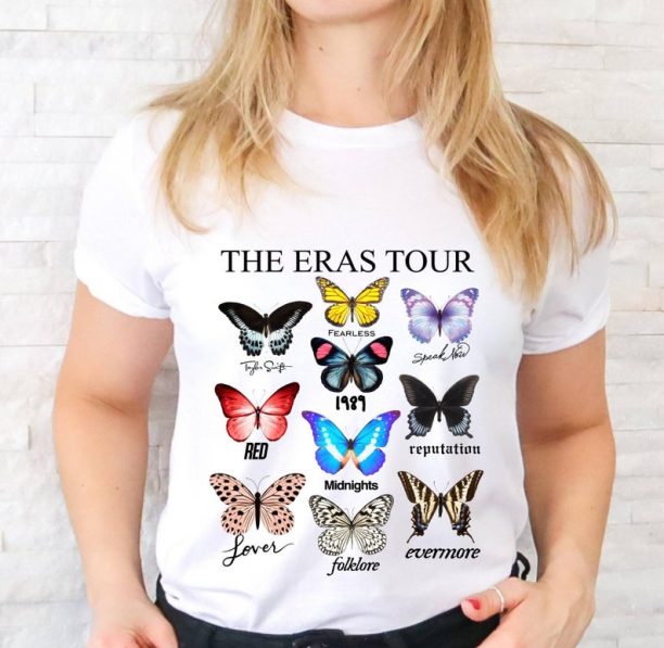 The Eras Tour Butterfly T-Shirt Swiftie Merch Tee, The Eras Tour 2023 Top, Swiftie Eras Tour, Taylor Swift Fan