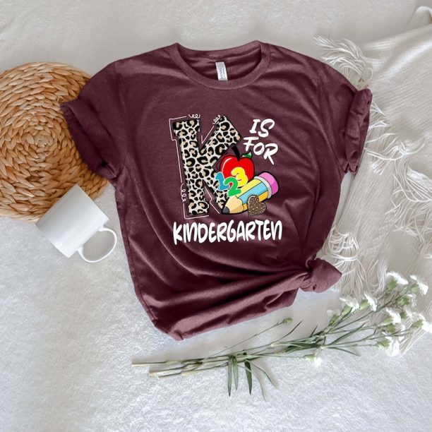 K is For Kindergarten T Shirt, Unisex T Shirt, Kindergarten Teacher Shirt, Back To School Shirt, Kindergarten Shirt