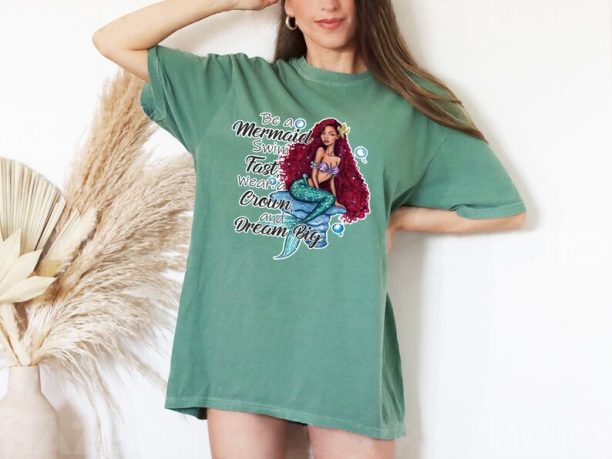 Disney To Be A Mermaid Comfort Colors® Shirt, Princess Ariel Shirt, African American Ariel Shirt, Disneyworld Shirt