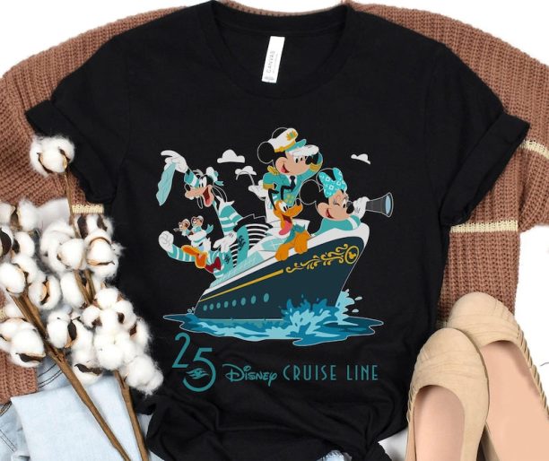 Captain Mickey And Friends Best Cruise Ever T-shirt, Cruise Line 25th Silver Anniversary At Sea Tee, Disney Cruise Summer Family Matching