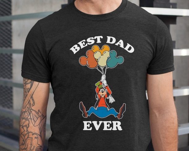 Disney Goofy Dad With Mickey Balloon Shirt / Retro Best Dad Ever T-shirt / Funny Disney Dad Tee / Father's Day Gift Ideas