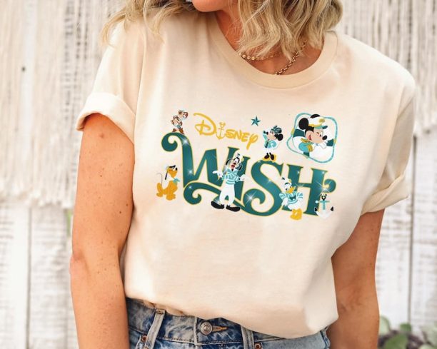 Mickey Mouse And Friends Disney Wish Shirt / Cruise Line 25th Silver Anniversary At Sea T-shirt