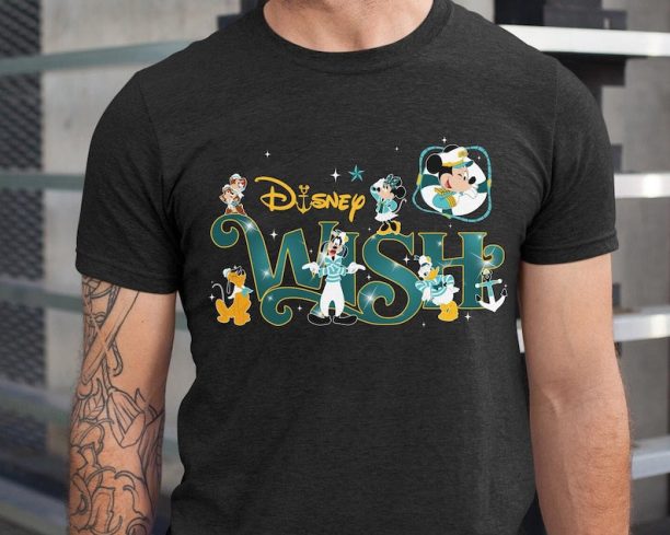 Mickey Mouse And Friends Disney Wish Shirt / Cruise Line 25th Silver Anniversary At Sea T-shirt