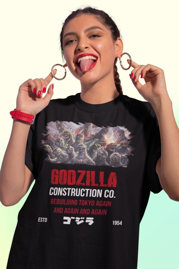 Godzilla Construction Co. Rebuilding Tokyo Again And Again And Again Estd 1954 for Movie Fan Vintage T-Shirt