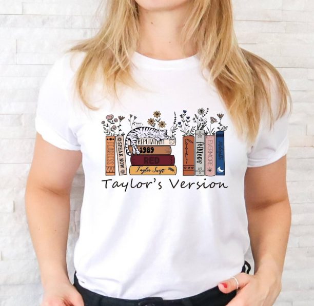 Taylor's Version Music Albums As Books T-Shirt, 2023 Swiftie Concert Tee, Tour Merch Tee for Fans, The Eras Tour Shirt