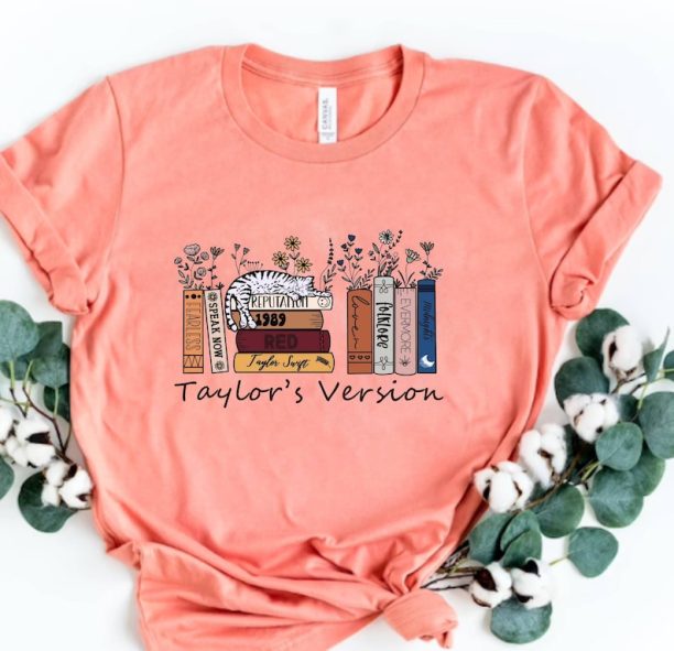 Taylor's Version Music Albums As Books T-Shirt, 2023 Swiftie Concert Tee, Tour Merch Tee for Fans, The Eras Tour Shirt