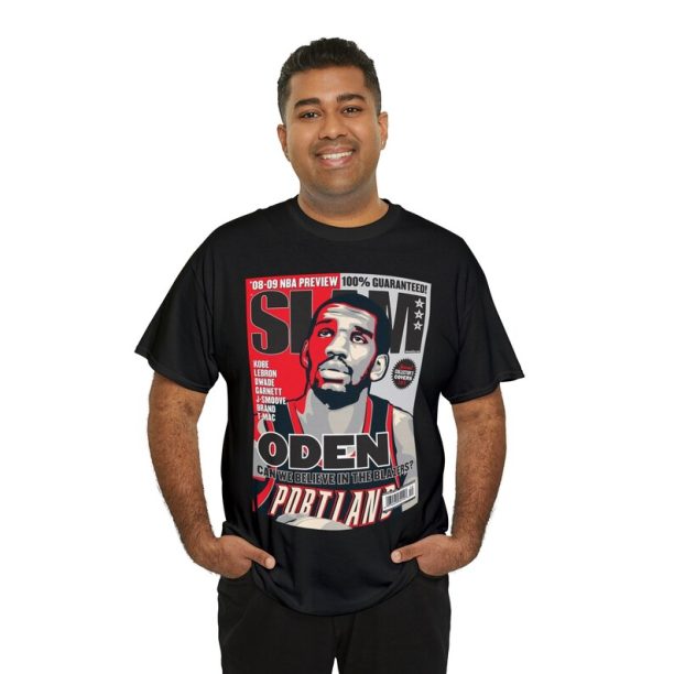 Greg Oden Portland Trailblazers NBA Slam Cover Tee Shirt