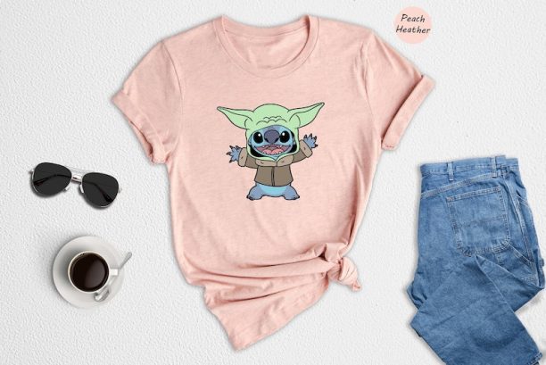 Stitch Dressed as Grogu Shirt, Disney Stitch Shirt, Star Wars Shirt, Disney World Shirt, Mandalorian Shirt, Cute Stitch Shirt