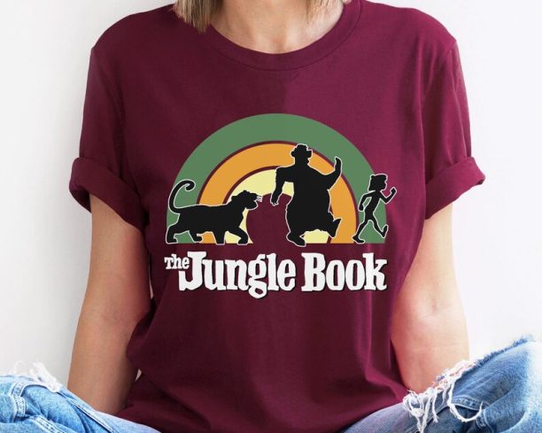 Disney Rainbow The Jungle Book Shirt / Funny Disney Baloo Bagheera Mowgli T-shirt / Disneyland Family Vacation Trip