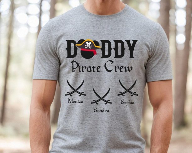 Disney Pirate Dad With Custom Kids Name Shirt / Mickey Mouse Daddy Pirate Crew Tee / Personalized Dad T-shirt