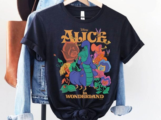 Alice In Wonderland Caterpillar And Flowers Shirt / Retro Disney T-shirt / Walt Disney World Trip / Disneyland Outfits