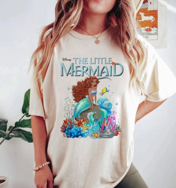 Disney The Little Mermaid Comfort Colors® Shirt, Black Ariel Princess Shirt, African American Ariel Shirt, Disneyworld Shirt