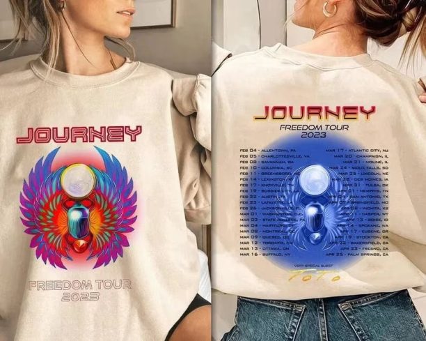 Journey Freedom Tour 2023 Sweashirt, Journey 50th Anniversary, Journey Tour 2023, Journey Concert Shirt