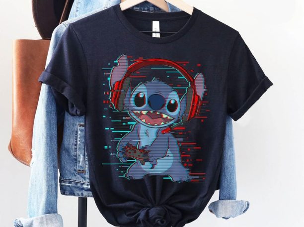 Stitch Gamer Glitch Headset And Controller Shirt / Lilo & Stitch Day Jun 26th T-shirt / Walt Disney World Trip