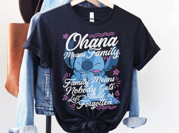 Cute Stitch Floral Ohana Means Family Shirt / Lilo & Stitch Jun 26th T-shirt / Stitch Day 626 Tee / Walt Disney World