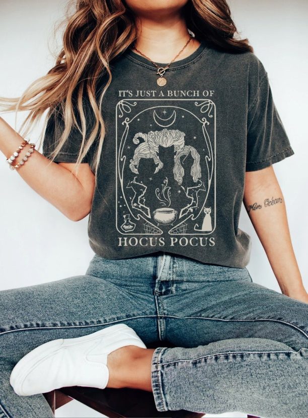 Disney Just A Bunch Of Hocus Pocus Tarot Card Halloween Comfort Color Shirt, Disney Halloween Party Tee, Halloween Hocus Pocus Unisex TShirt