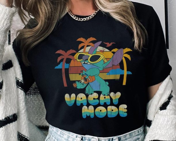 Retro Stitch Distressed Vacay Mode Shirt / Lilo & Stitch Day Jun 26th / Stitch 626 Disney T-shirt / Summer Vacation