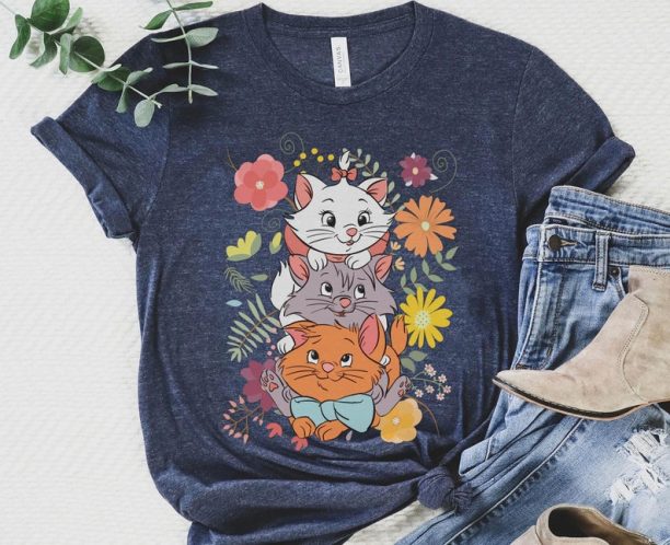 Disney Retro 70S The Aristocats Toulouse Berlioz And Marie Shirt / Walt Disney World T-shirt / Disneyland 2023 Trip