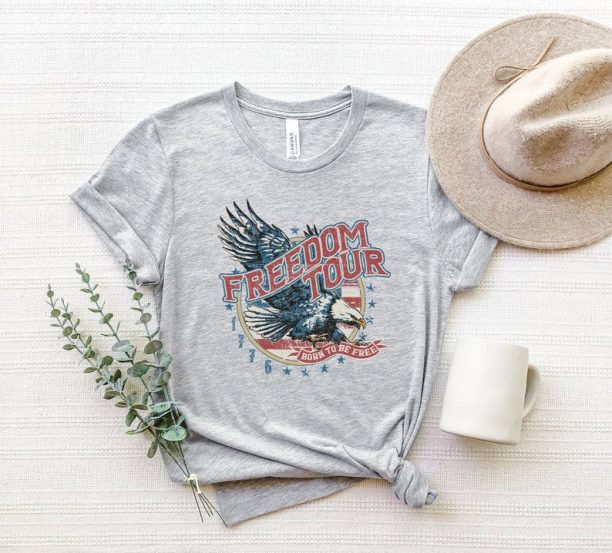 Freedom Tour Eagle Shirt, American Eagle Shirt, 4th of July T-Shirt, Retro America Freedom T-Shirt