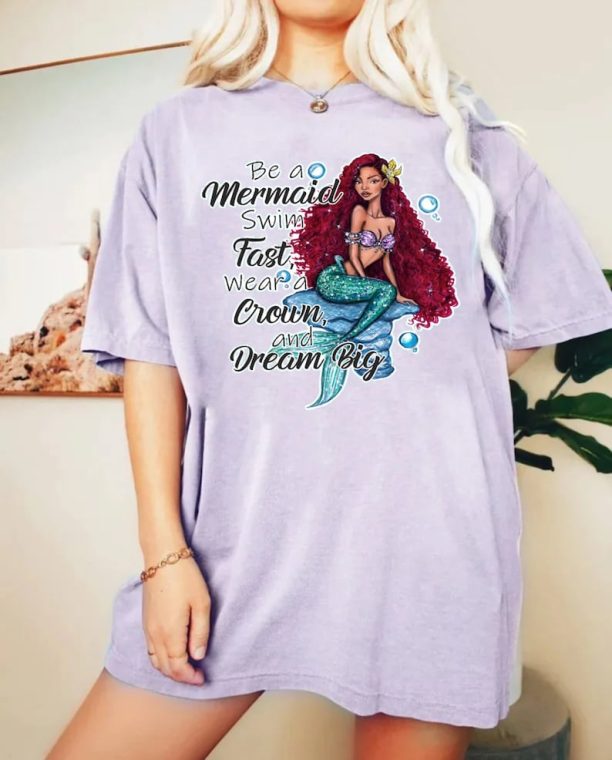 Disney To Be A Mermaid Comfort Colors® Shirt, Princess Ariel Shirt, African American Ariel Shirt, Disneyworld Shirt