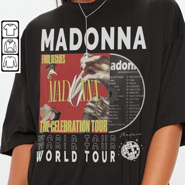 Madonna Music Shirt, Sweatshirt Y2K Merch Vintage 90s Madonna The Celebration Tour 2023