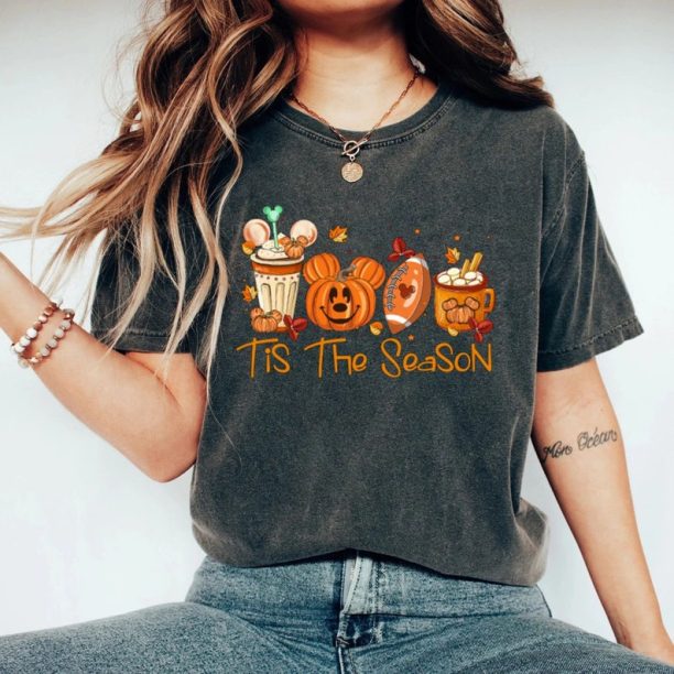 Disney Tis The Season Season Comfort Colors® Shirt, Mickey Pumpkin Shirt, Disney Fall Shirt, Disney Halloween Shirt