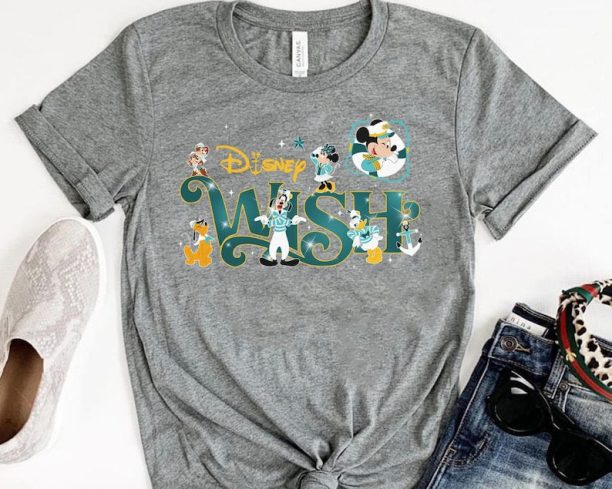 Mickey Mouse And Friends Disney Wish Shirt / Cruise Line 25th Silver Anniversary At Sea T-shirt