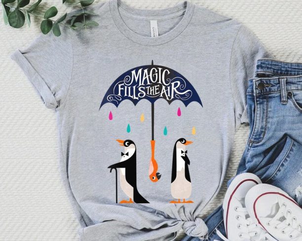 Funny Disney Mary Poppins Penguin Full Of Magic Shirt, WDW Magic Kingdom Disneyland