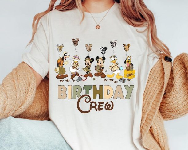 Mickey Friends Animal Kingdom Balloon Birthday Squad Shirt / Birthday Girl Birthday Crew T-shirt / Walt Disney World