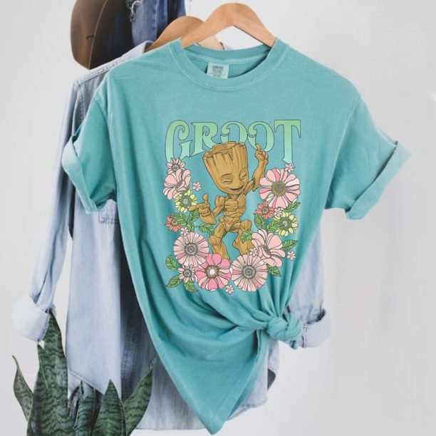 Marvel Guardians Of The Galaxy Groot Floral Dance Poster Comfort Colors Shirt, Disneyland Trip Shirt, Disneyworld Shirt