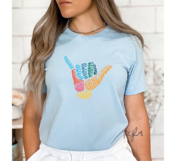 Shaka Hand T-Shirt: Ohana, Aloha, and Chillax Vibes - Outdoor Shirt - Beach, SUP, Surf, Beach Shirt, Adventure Shirt