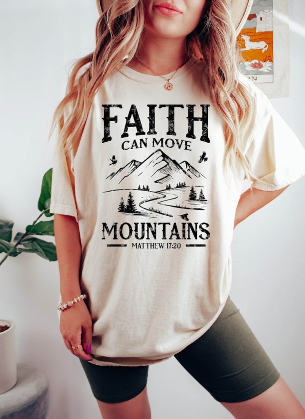 Faith can move mountains shirt, Christian tshirts, Bible verse shirt, Pray tee, Christian shirts, Faith based shirt