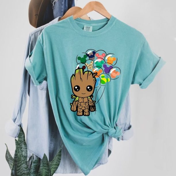 Baby Groot Balloons Comfort Colors Shirt, Marvel Guardians Of The Galaxy Groot Shirt, Disneyworld Shirt