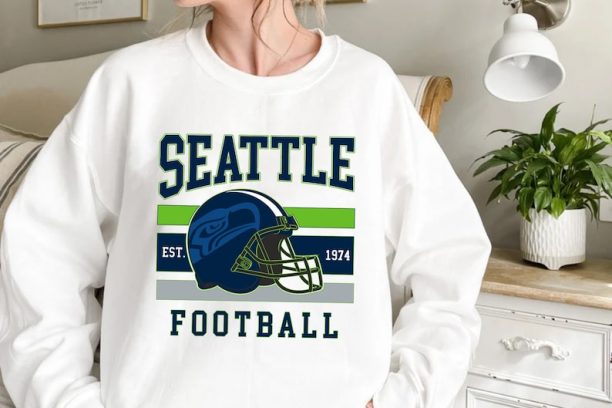 Seattle Football Crewneck, Seahawks Sweatshirt, Vintage Seattle Football Crewneck Sweatshirt, Seattle T-Shirt