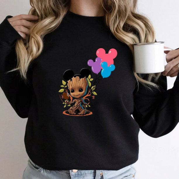 Baby Groot And Mickey Ears Sweatshirt, Baby Groot Sweater, Mickey Ears Shirt, Disney Baby Groot Crewneck