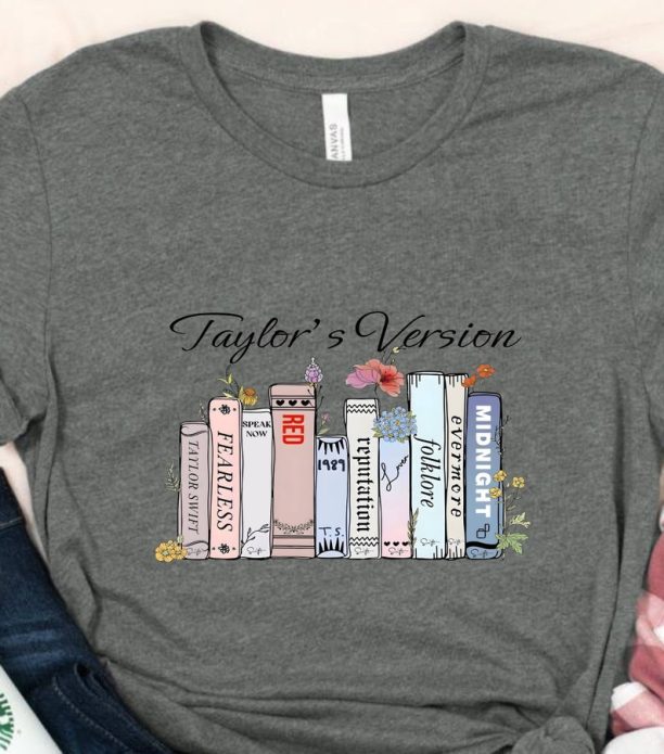 Taylor's Music Albums As Books T-Shirt, Fun Music Lover Gift, Shirt for 2023 Swiftie Concert, Tour Merch Tee for Fans