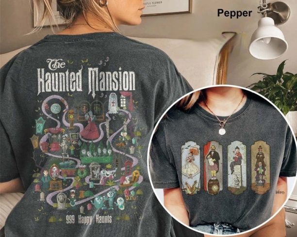 Haunted Mansion Shirt, The Haunted Mansion Map Comfort Color Shirt, Retro Disney Halloween Shirt, Stretching Room Shirt