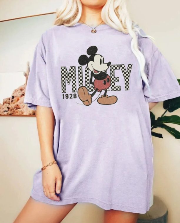 Disney Mickey Checkered Comfort Colors® Shirt, Disney Mouse Shirt, Disney Family Trip Shirt, Disney Vacation Shirt