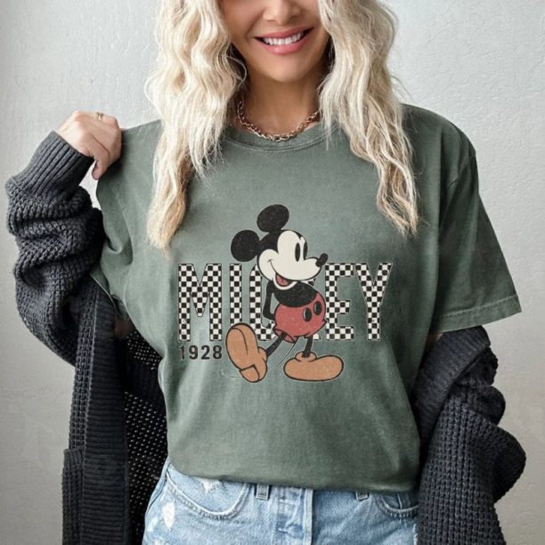 Disney Mickey Checkered Comfort Colors® Shirt, Disney Mouse Shirt, Disney Family Trip Shirt, Disney Vacation Shirt